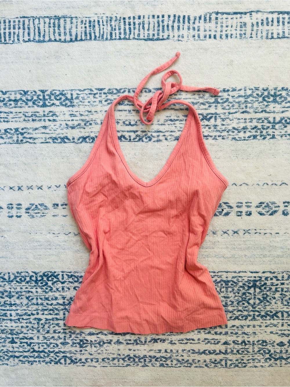 Old Navy Coral Halter Ribbed Tank Top